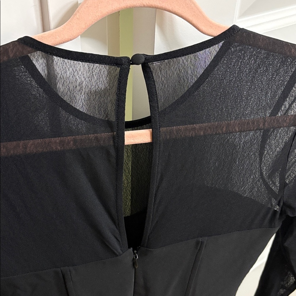 NBD REVOLVE Anita mini dress size small black  LBD mesh sleeves date night - Picture 7 of 11